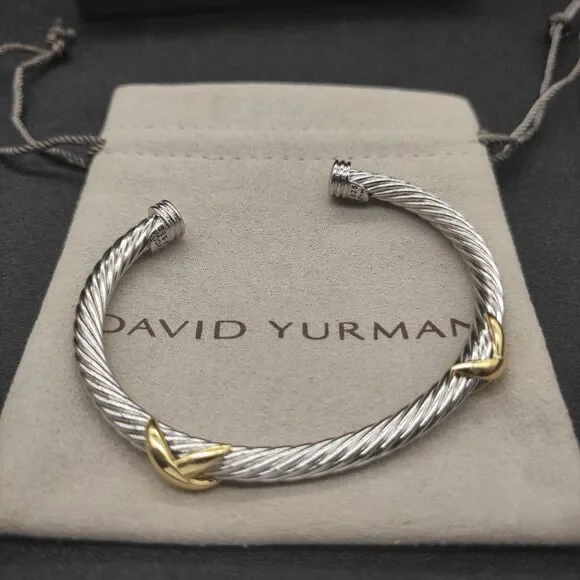 David Yurman 5mm 14K Double X Bracelet